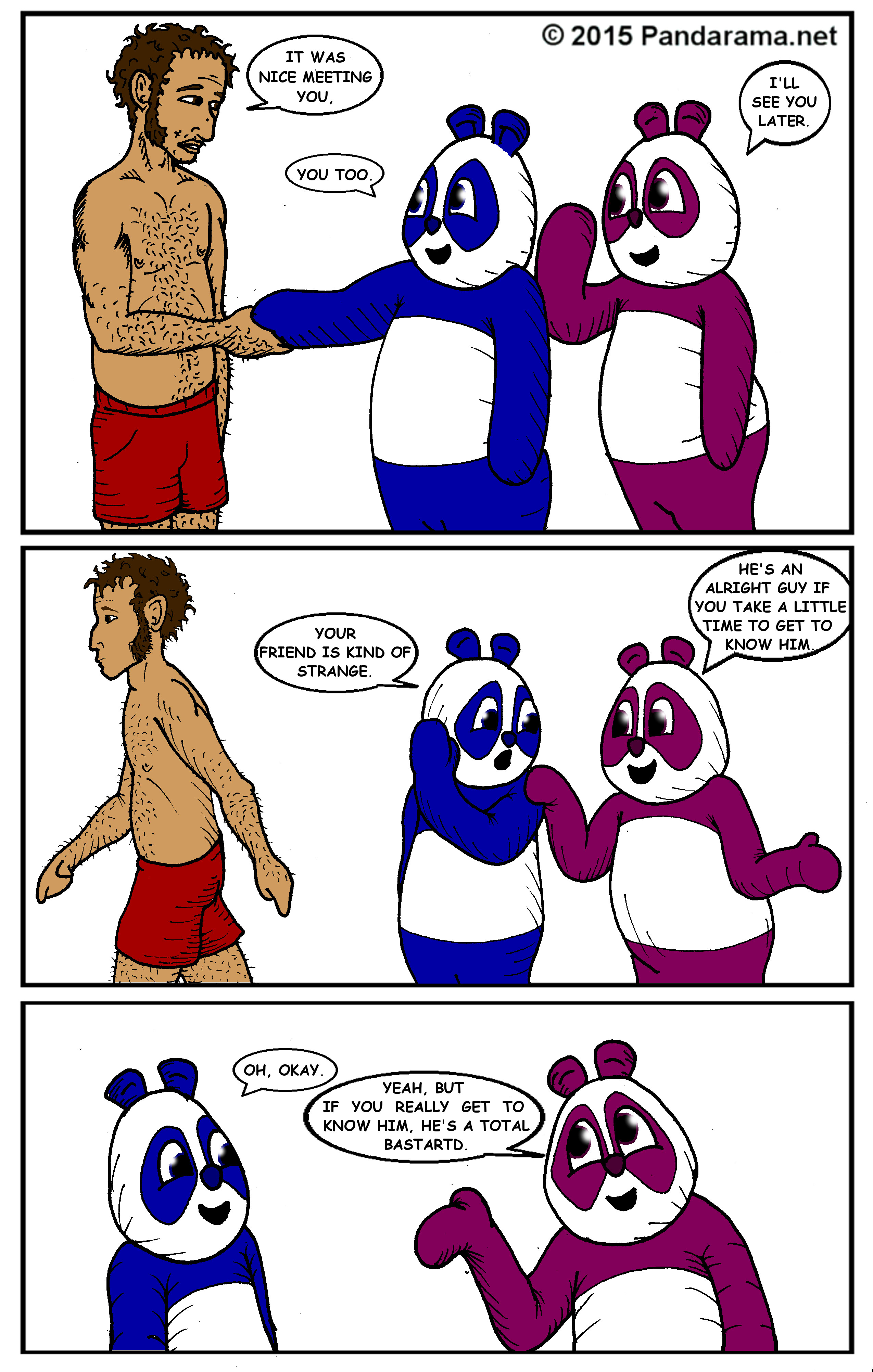 Pandarama Pandarama.net comicstrip strange, but nice guy if you take a time to get to know him, if you really know him, he's a bastard.